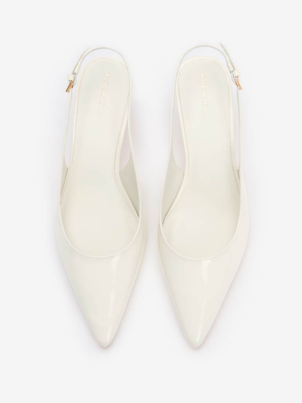 Wrenley Heeled Slingback - White Patent