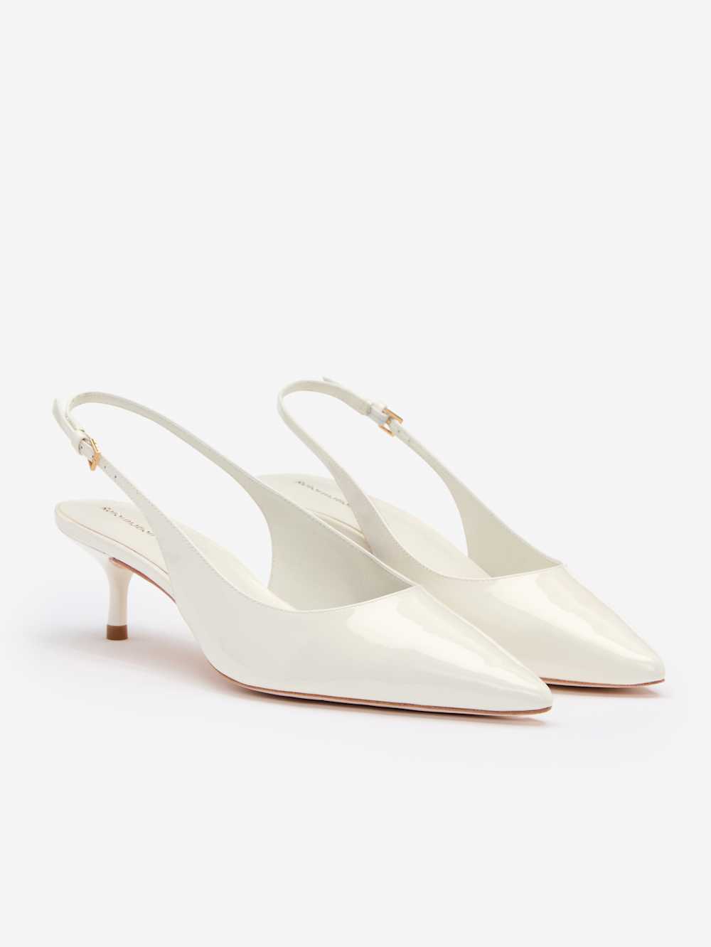 Wrenley Heeled Slingback - White Patent