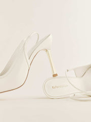 Paris Heeled Pump - Almond Leather