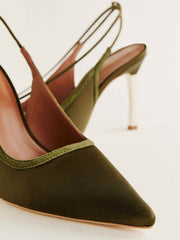 Paris Heeled Pump - Pickle Satin