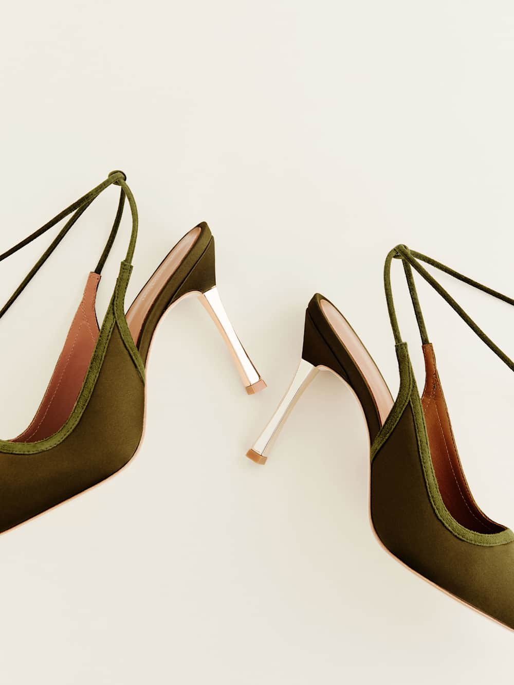 Paris Heeled Pump - Pickle Satin