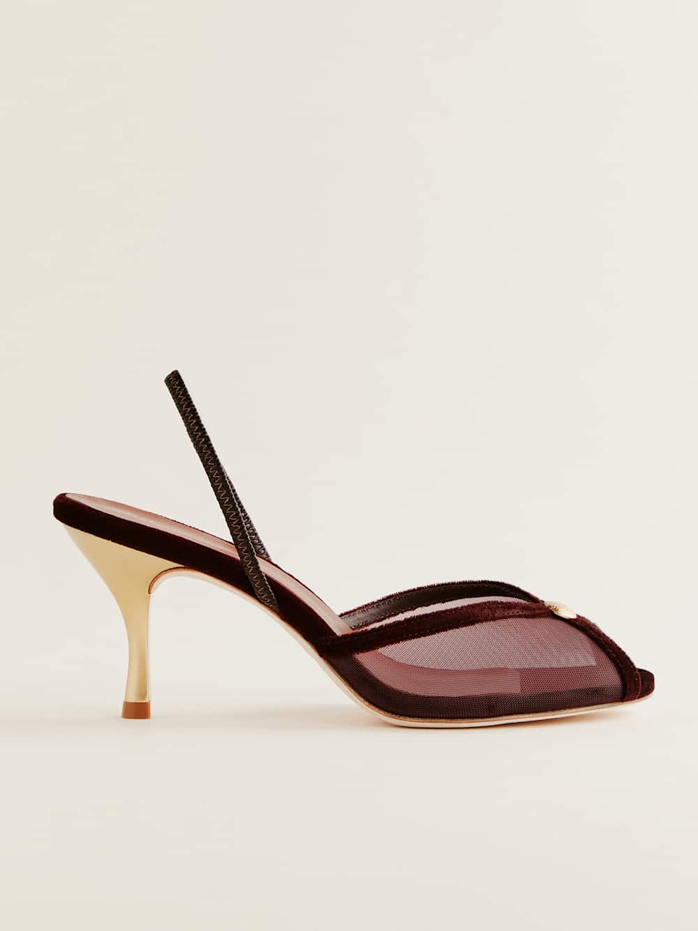 Paula Heeled Sandal - Dark Cherry Mesh