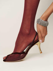 Paula Heeled Sandal - Dark Cherry Mesh