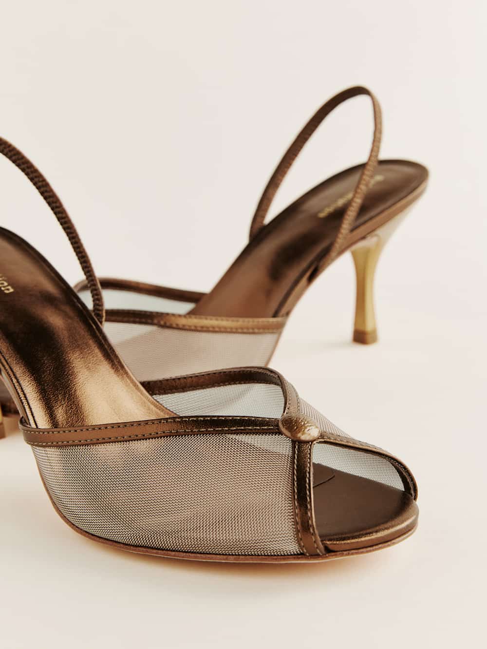 Paula Heeled Sandal - Bronze Mesh