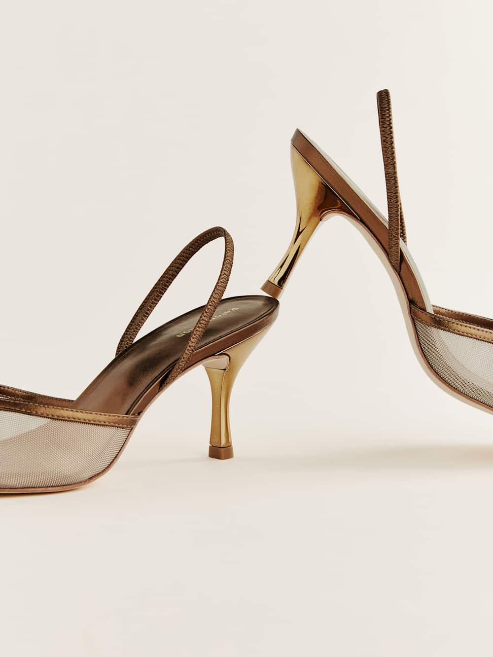 Paula Heeled Sandal - Bronze Mesh