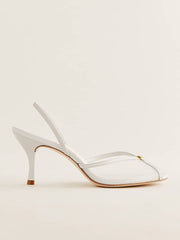 Paula Heeled Sandal - White Mesh