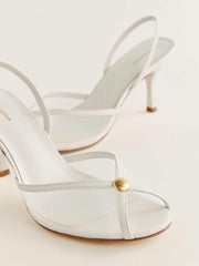Paula Heeled Sandal - White Mesh