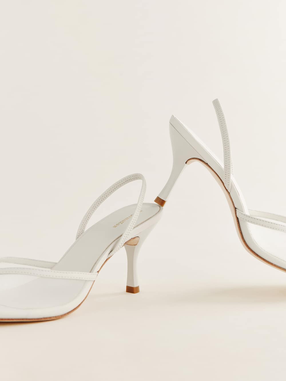 Paula Heeled Sandal - White Mesh