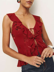 Paulette Top - Vermillion
