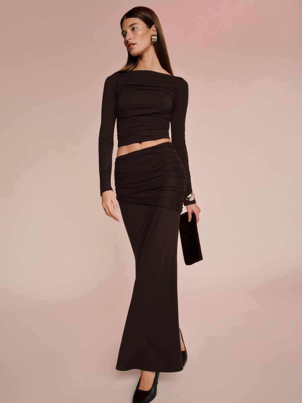 Emi Knit Two Piece - Black Currant