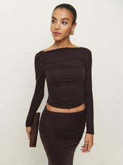 Emi Knit Two Piece - Black Currant