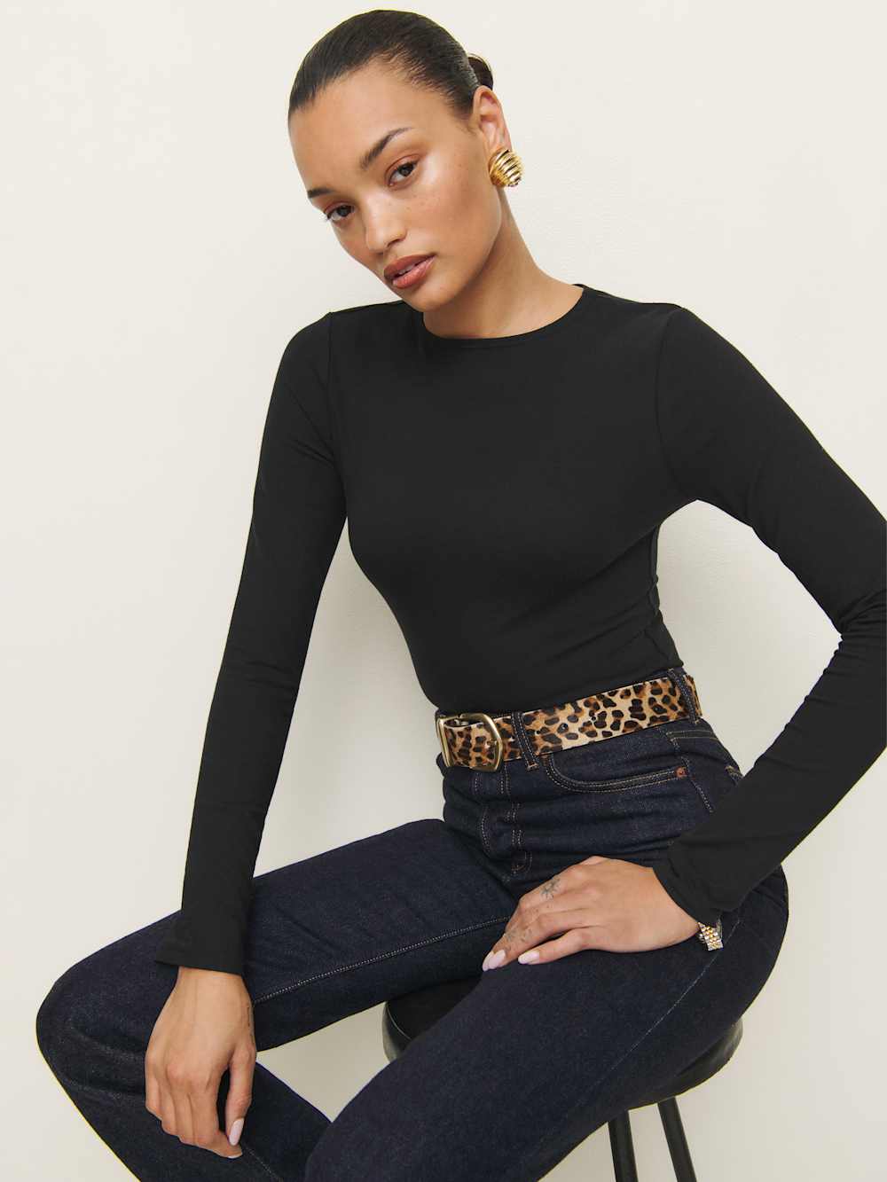 Emma Knit Bodysuit - Black
