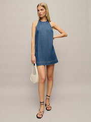 Avielle Lived-in Denim Mini Dress - Biscay