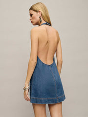 Avielle Lived-in Denim Mini Dress - Biscay