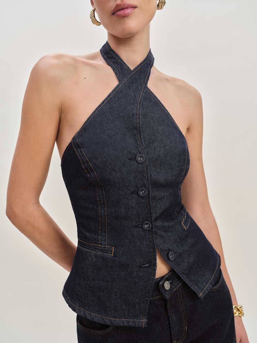 Tate Denim Top - Volio