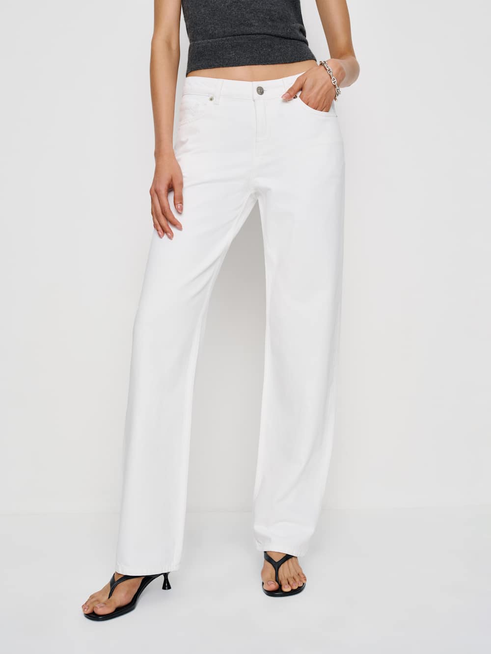 Charlee Low Rise Straight Leg Jeans - Optic White