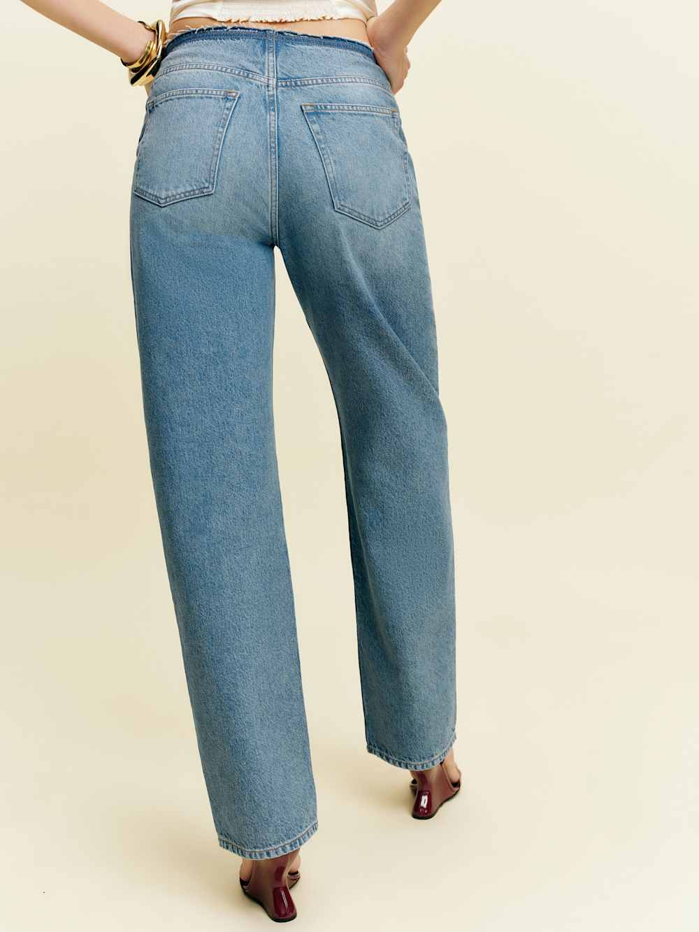 Charlee Low Rise Straight Leg Jeans - Cooper Removed Waist Band