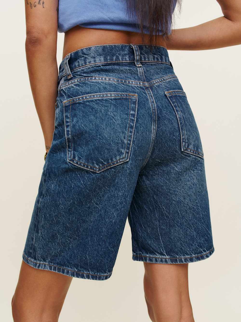 Hale High Rise 8” Jean Shorts - Lanier