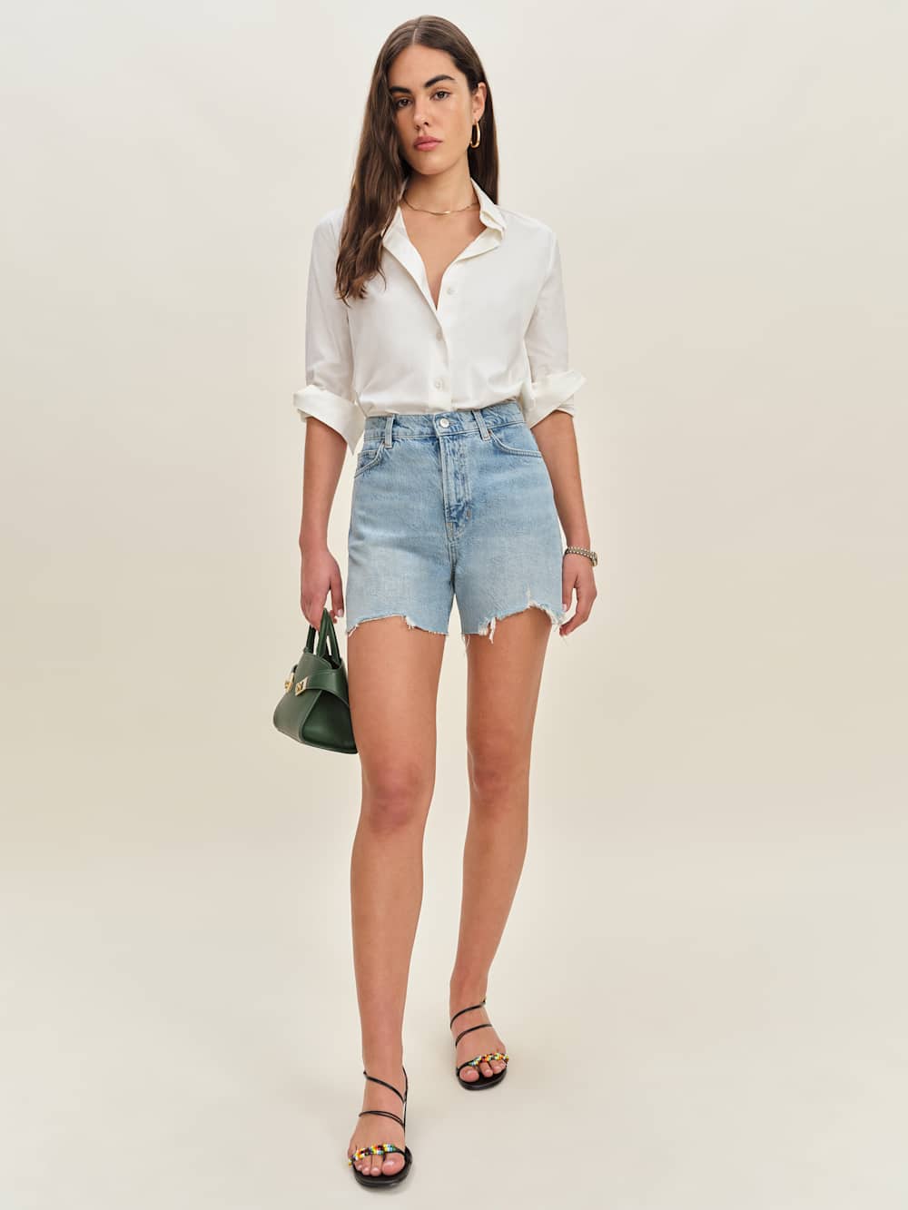 Saige High Rise 4” Jean Shorts - Burnett
