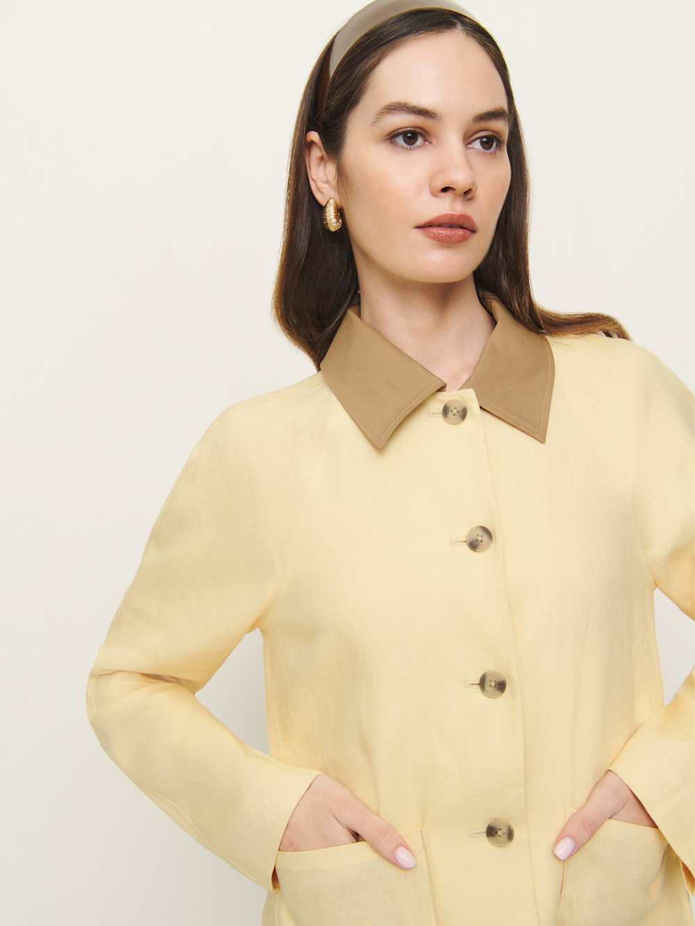 Lila Linen Jacket - Parmesan