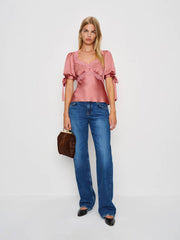 Dolly Silk Top - Dried Rose
