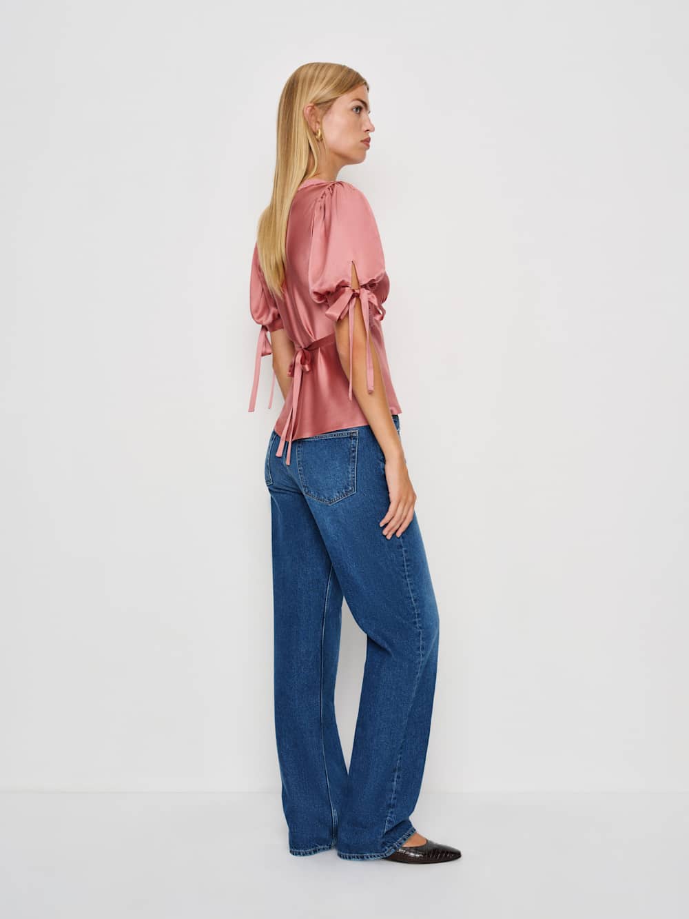 Dolly Silk Top - Dried Rose