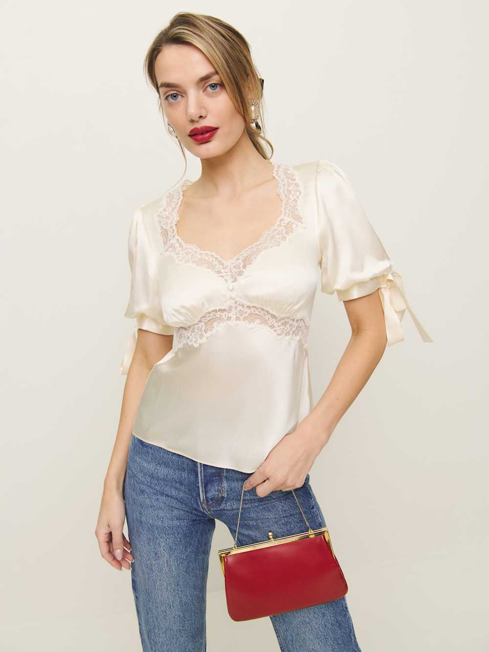 Dolly Silk Top - Fior Di Latte