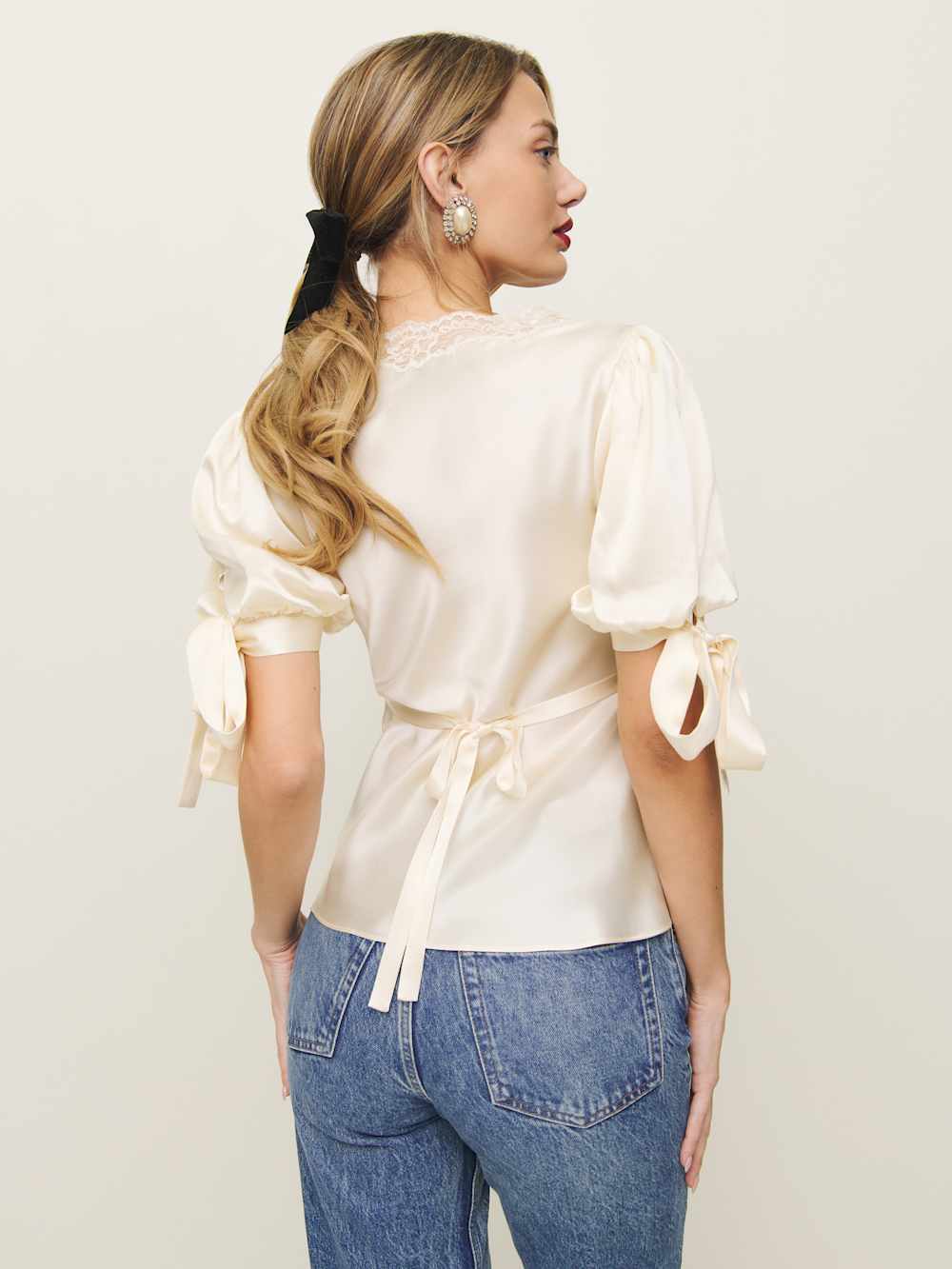 Dolly Silk Top - Fior Di Latte