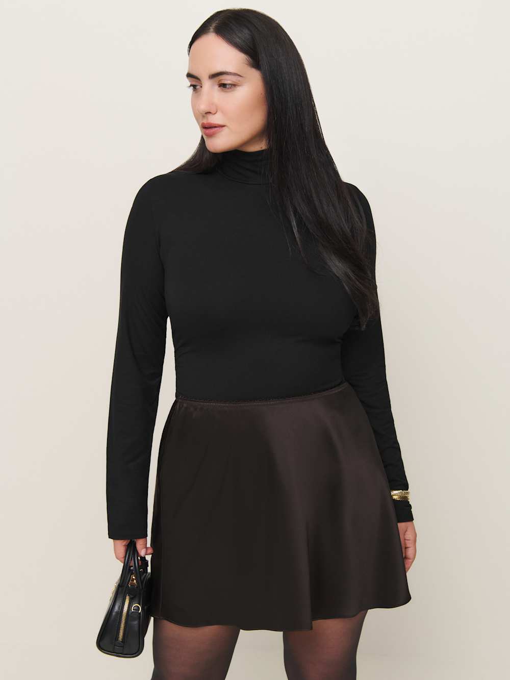 Brandy Satin Skirt Es - Mole