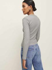 Hugh Knit Top - Heather Grey