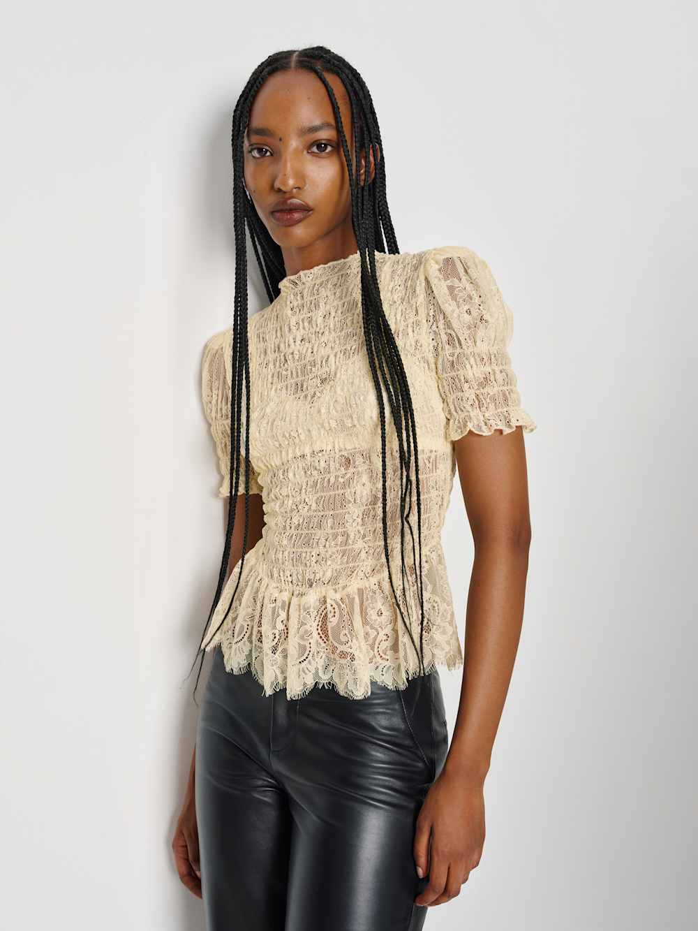Aggie Top - Butter Yellow Lace