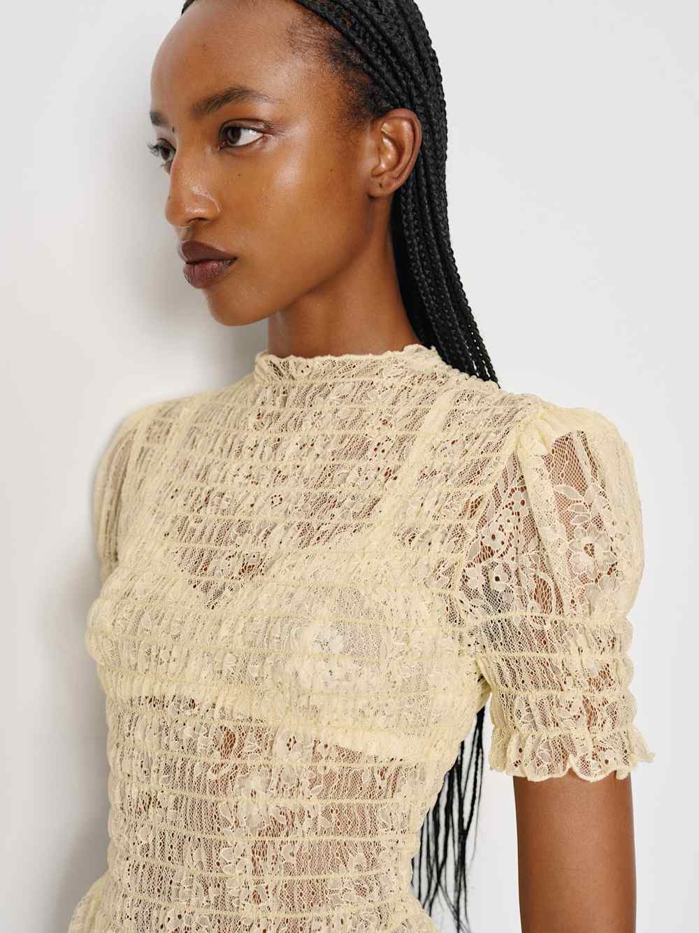 Aggie Top - Butter Yellow Lace