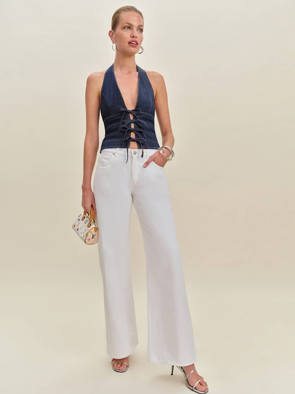 Kyleigh Denim Halter Top - Bodega