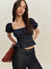 Aliya Denim Top - Minerva