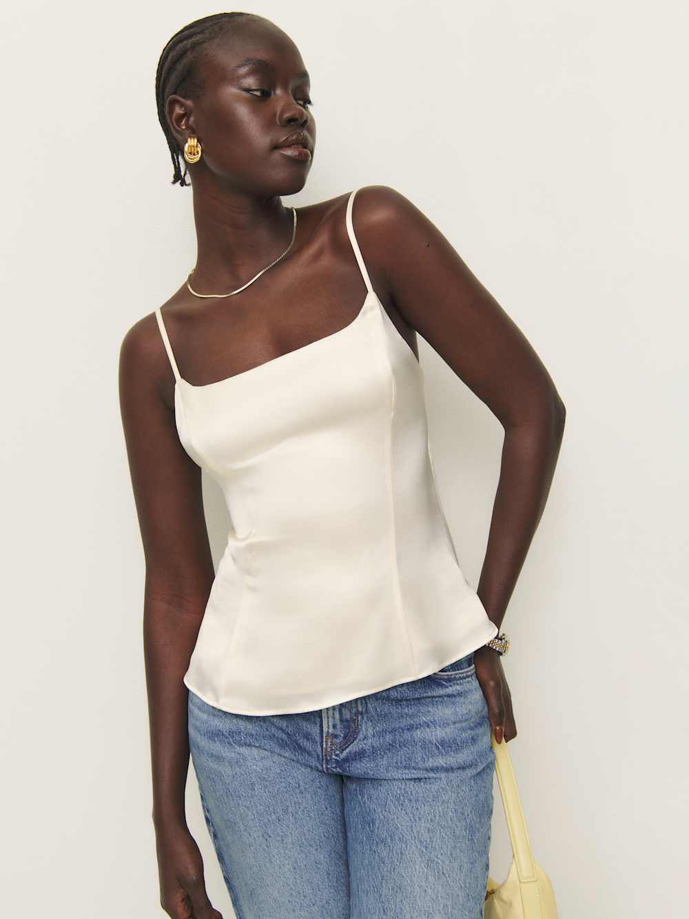 Isla Satin Top - Fior Di Latte