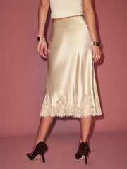 Carolina Silk Skirt - Almond