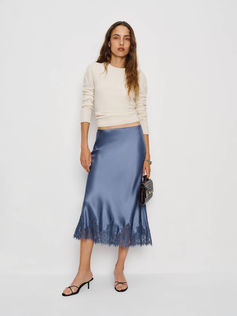 Carolina Silk Skirt - Cornflower