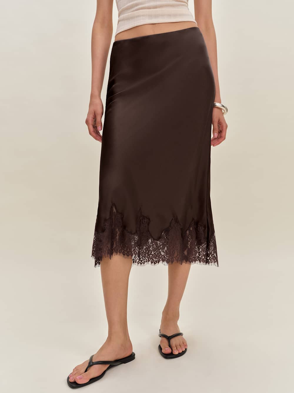 Carolina Silk Skirt - Black Bean