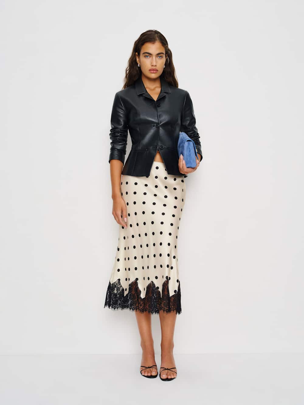 Carolina Silk Skirt - Sundae Dot
