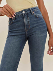 Valeria Super Stretch Mid Rise Ankle Flare Jeans - Willamette