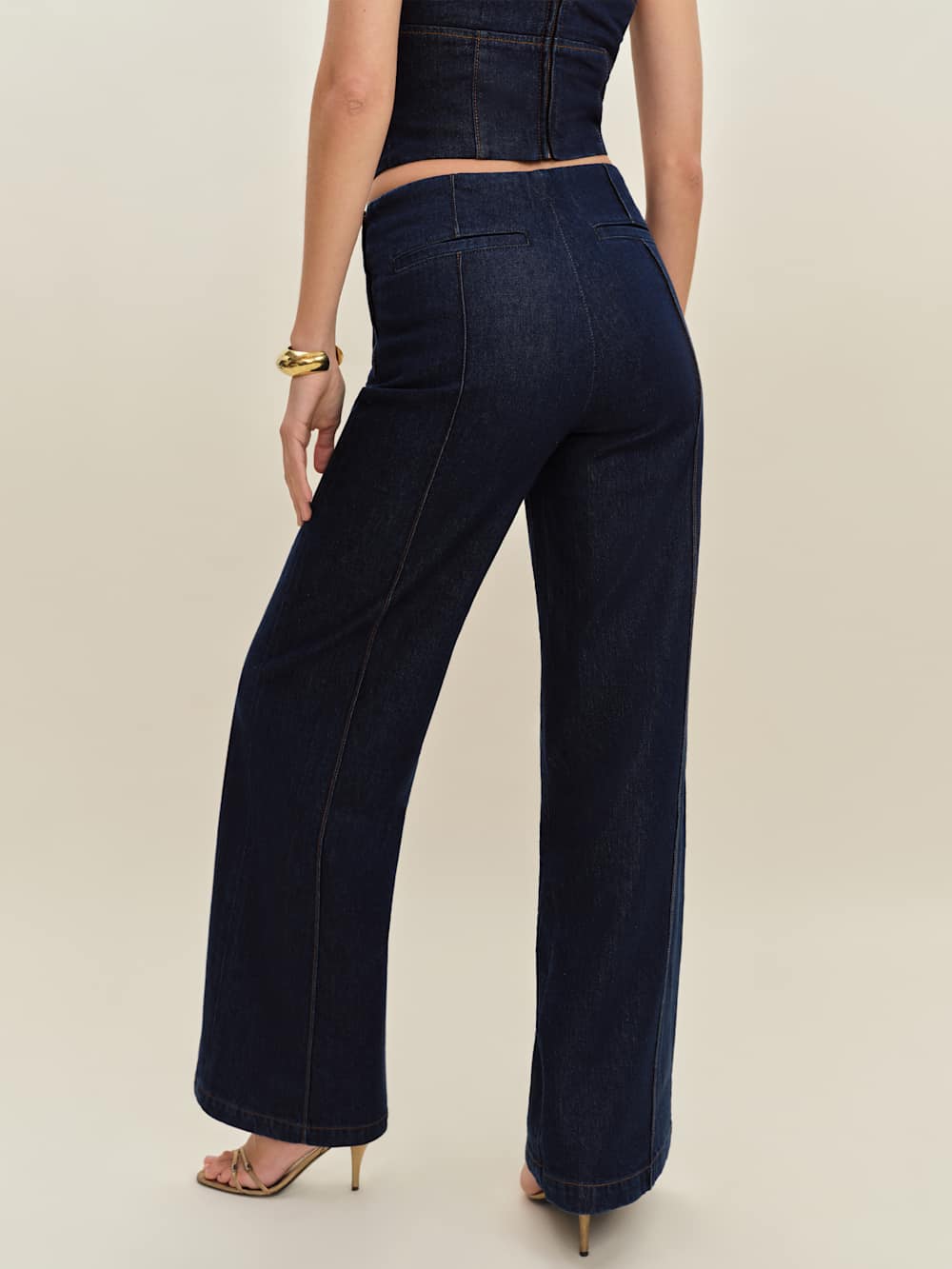 Arana Stretch Low Rise Trouser Wide Leg Jeans - Seneca