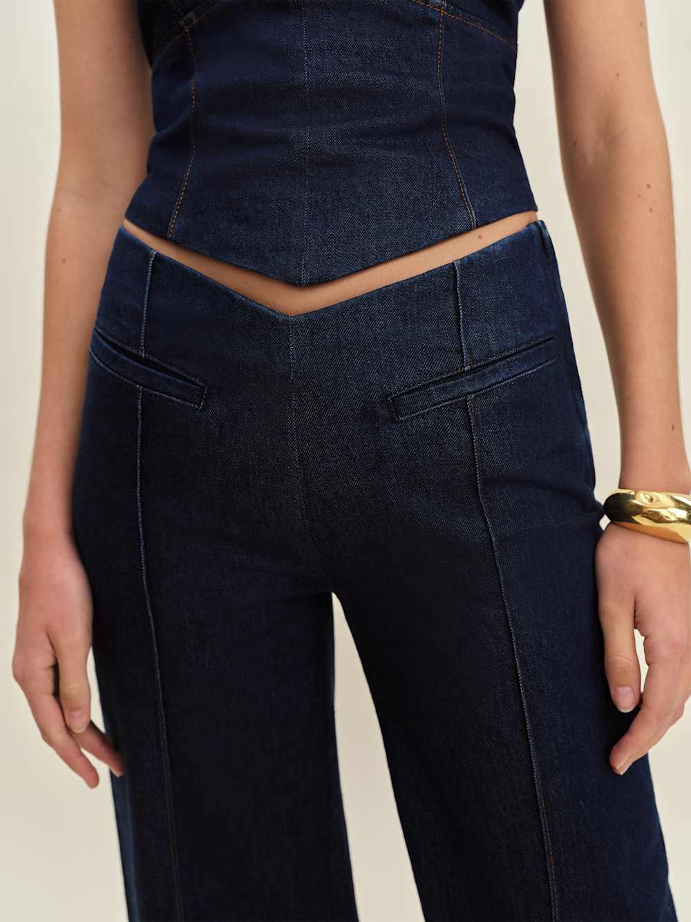 Arana Stretch Low Rise Trouser Wide Leg Jeans - Seneca