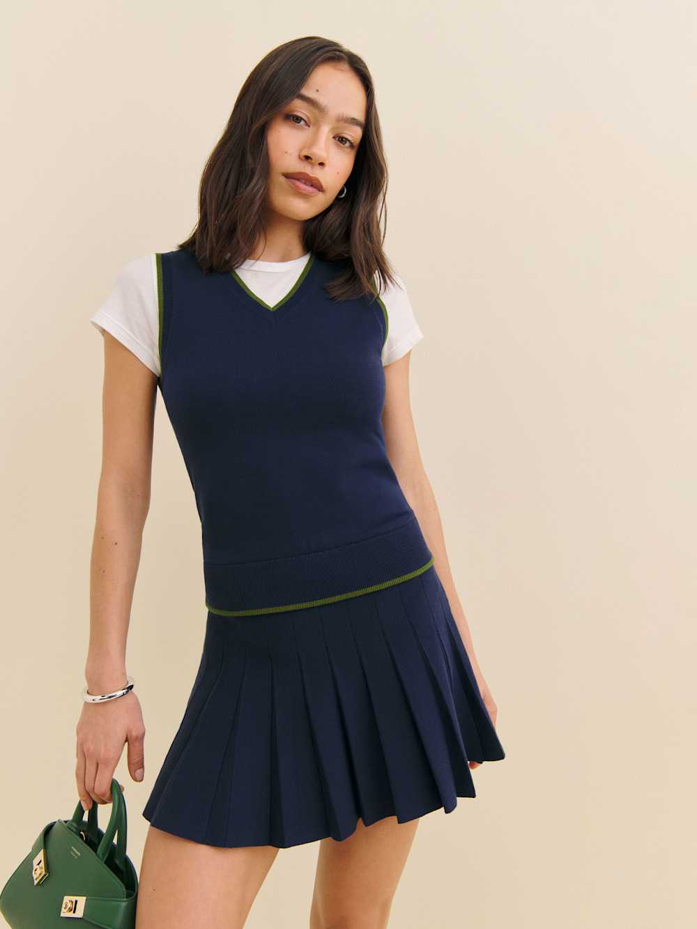 Blair Cotton Sweater Dress - Navy Grass