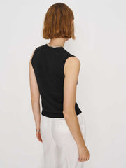 Marta Regenerative Merino Sweater Tank - Black