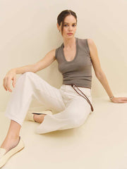 Marta Regenerative Merino Sweater Tank - Cocoa