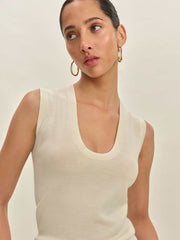 Marta Regenerative Merino Sweater Tank - Cream
