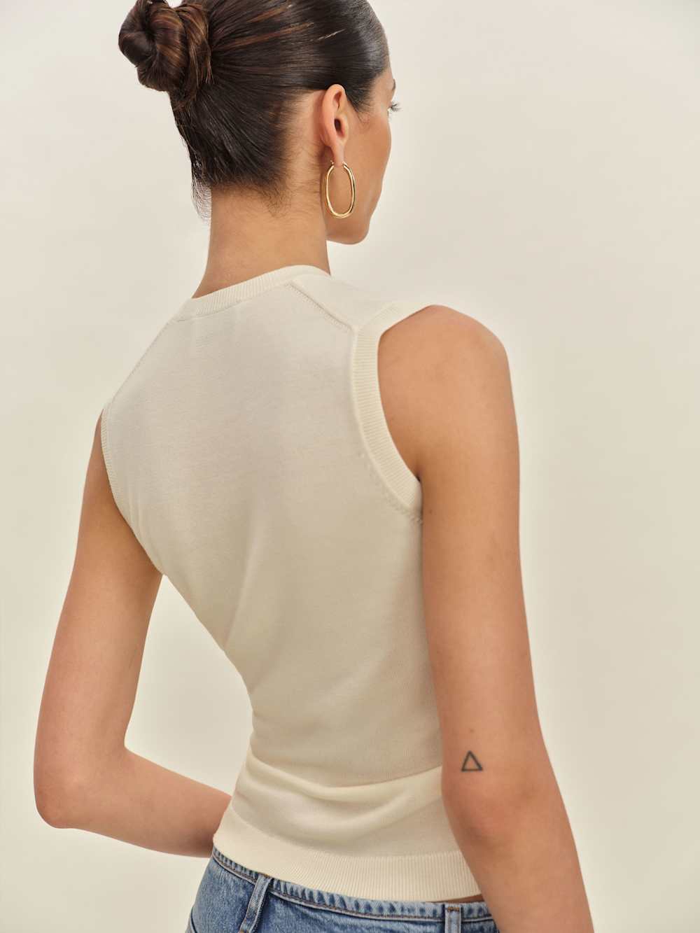 Marta Regenerative Merino Sweater Tank - Cream
