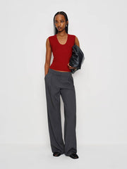 Marta Regenerative Merino Sweater Tank - Lipstick