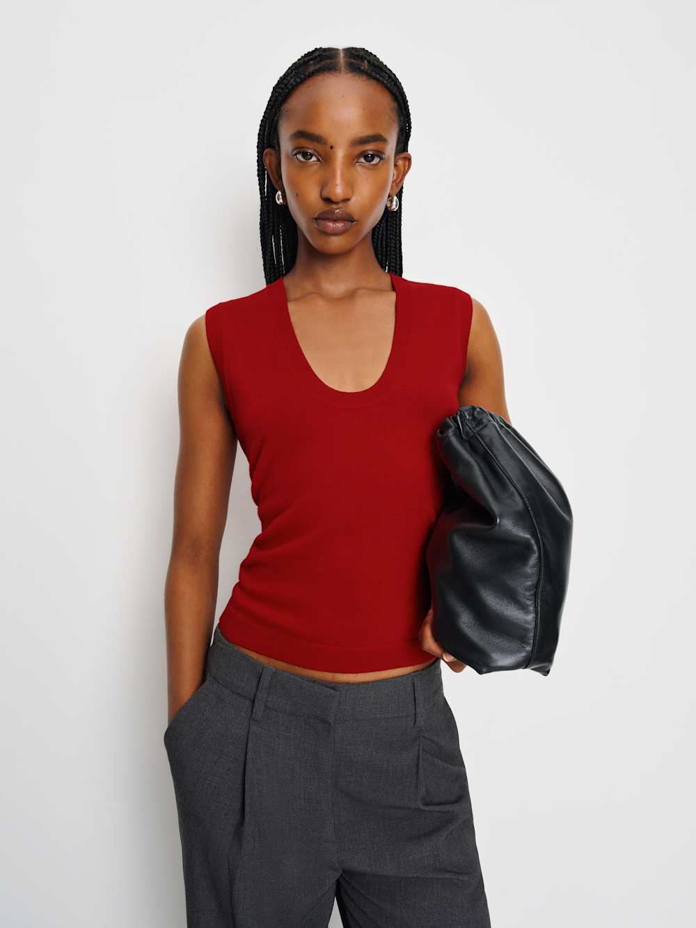 Marta Regenerative Merino Sweater Tank - Lipstick