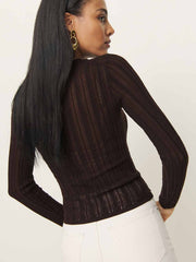 Nadia Regenerative Merino Lace Up Sweater - Mole